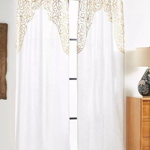 anthropologie Embroidered Betina Curtain 50x108